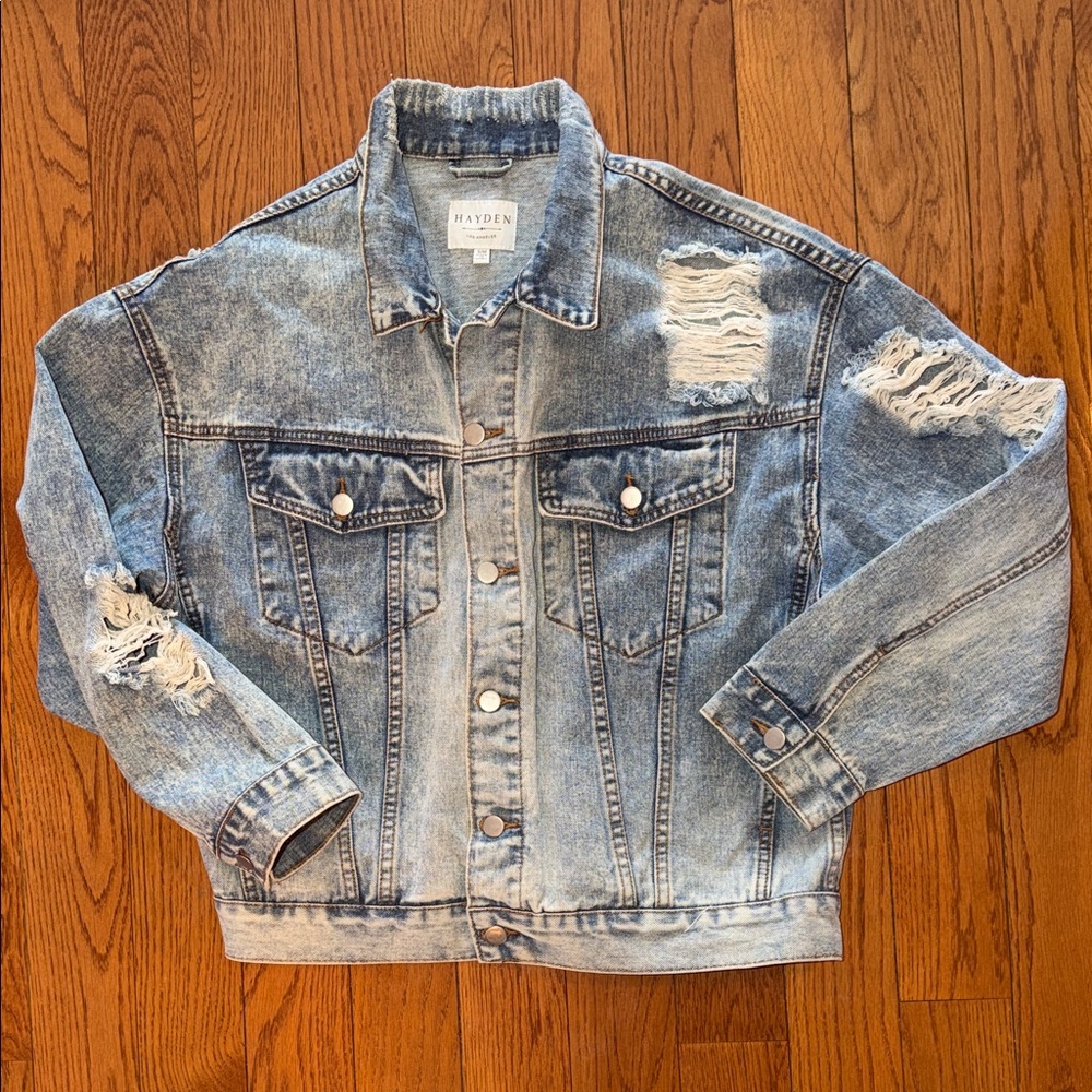 Hayden Light Blue Distressed Denim Jacket